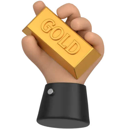Hand hold gold  3D Icon