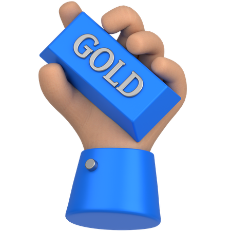 Hand hold gold  3D Icon