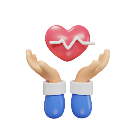 Hand Hold Heart  3D Icon