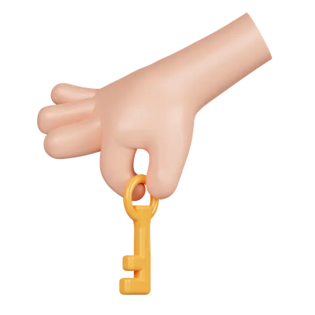 Hand Hold Key  3D Icon