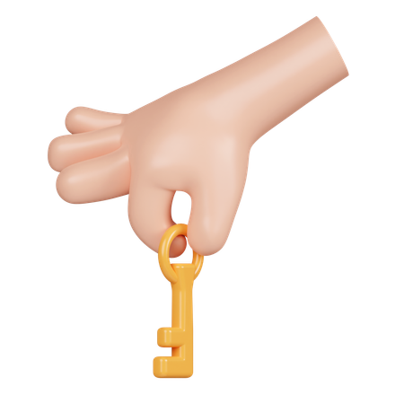 Hand Hold Key  3D Icon