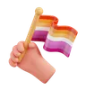 Hand Hold Lesbian Flag