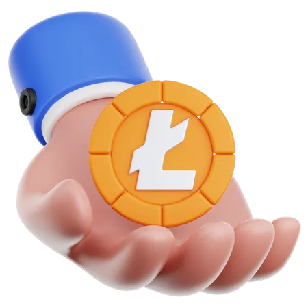 Hand Hold Litecoin  3D Icon