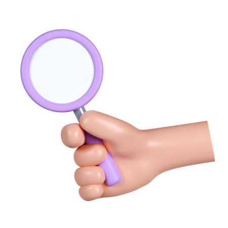 Hand Hold Magnifying Glass  3D Icon