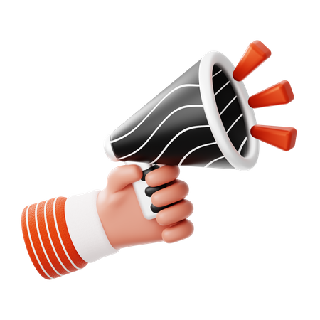 Hand Hold Megaphone  3D Illustration