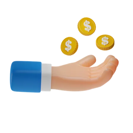 Hand Hold Money  3D Icon