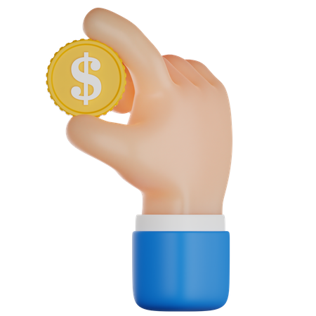 Hand Hold Money  3D Icon