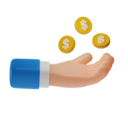 Hand Hold Money  3D Icon
