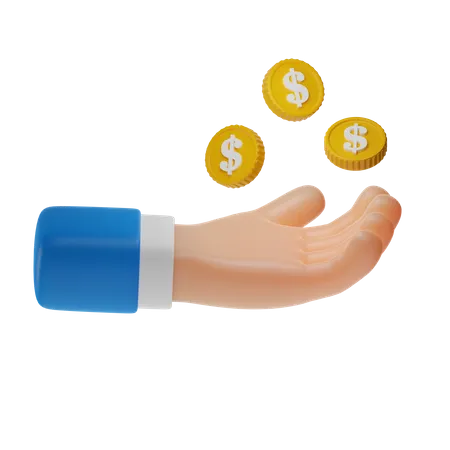 Hand Hold Money 3 D Illustration 3D Icon