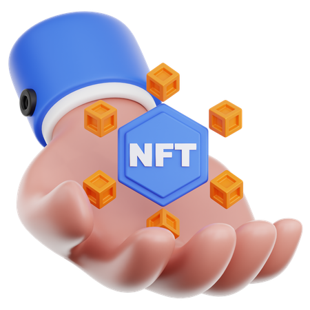 Hand Hold NFT Blockchain  3D Icon