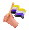 Hand Hold Nonbinary Flag