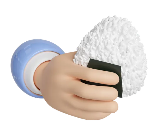 Hand Hold Onigiri  3D Icon
