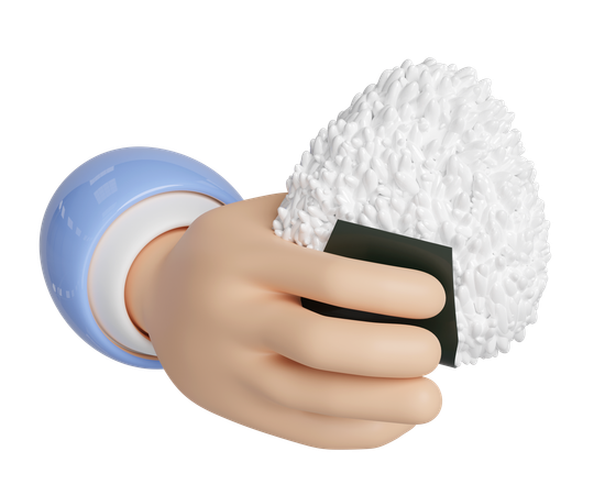 Hand Hold Onigiri  3D Icon