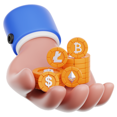 Hand Hold Profit  3D Icon