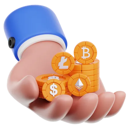 Hand Hold Profit  3D Icon