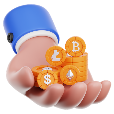 Hand Hold Profit  3D Icon