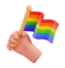 Hand Hold Rainbow Flag