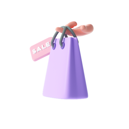 Hand Hold Shopping Bag  3D Illustration