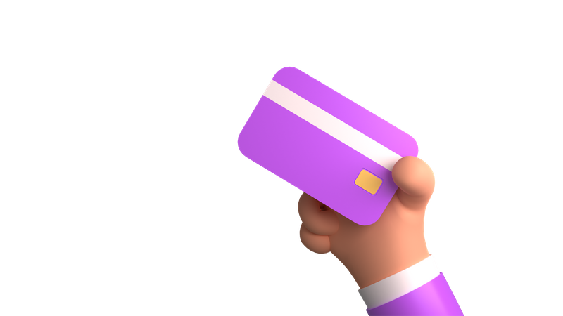 Hand holding a bank credit card  3D Illustration