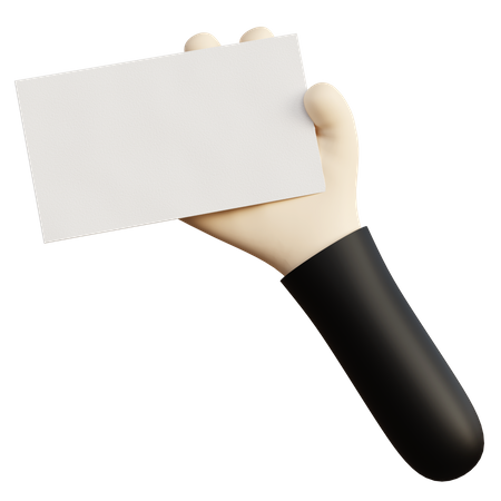 Hand holding a blank card  3D Illustration