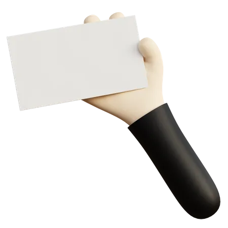 Hand holding a blank card  3D Illustration