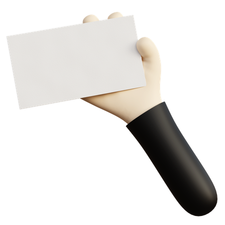 Hand holding a blank card 3D Illustration