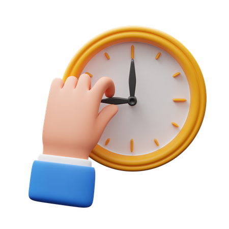 Hand Holding A Clock Needle  3D Icon