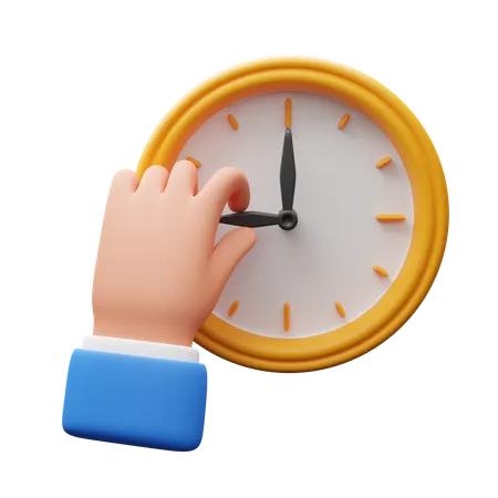 Hand Holding A Clock Needle  3D Icon