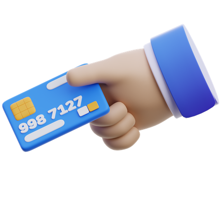 Hand Holding A Credit Card  3D Icon