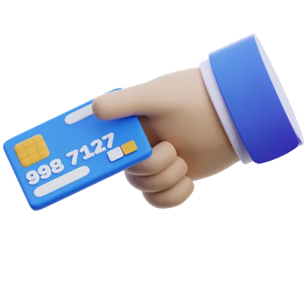 Hand Holding A Credit Card  3D Icon