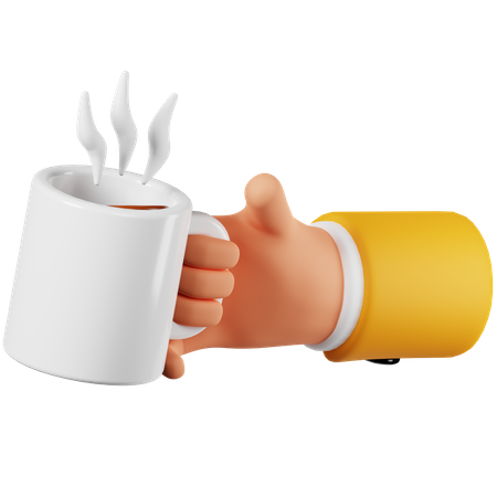 Hand Holding A Cup Of Coffee  3D Icon