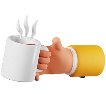 Hand Holding A Cup Of Coffee  3D Icon