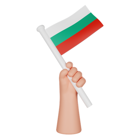 Hand Holding a Flag of Bulgaria 3D Icon