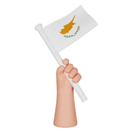 Hand Holding a Flag of Cyprus  3D Icon
