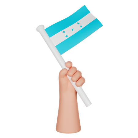 Hand Holding A Flag Of Honduras  3D Icon
