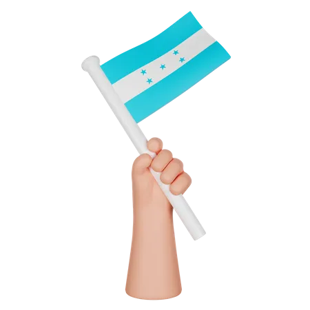Hand Holding A Flag Of Honduras  3D Icon