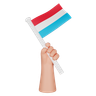 hand holding a flag of luxembourg 3d images