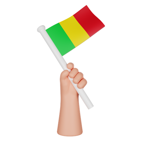 Hand Holding A Flag Of Mali  3D Icon