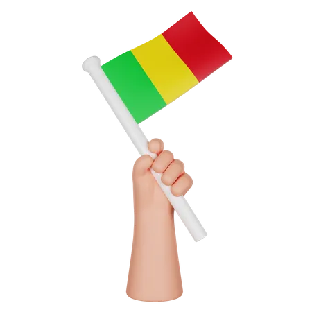 Hand Holding A Flag Of Mali  3D Icon