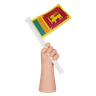 hand holding a flag of sri lanka emoji 3d