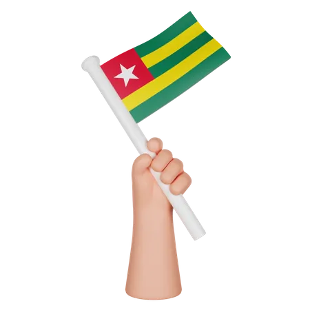 Hand Holding A Flag Of Togo  3D Icon