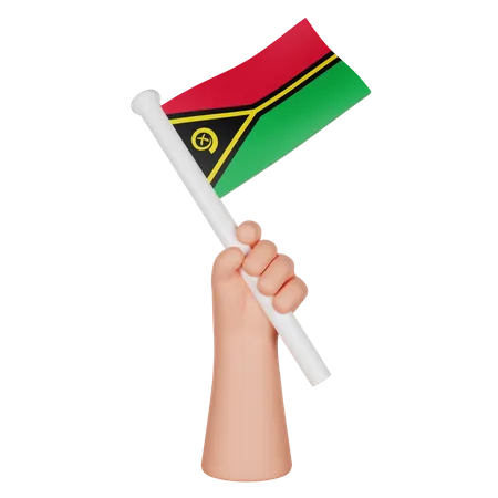 Hand Holding a Flag of Vanuatu  3D Icon