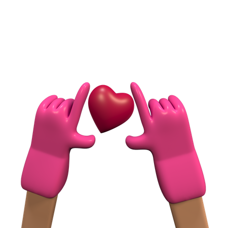 Hand holding a heart  3D Illustration