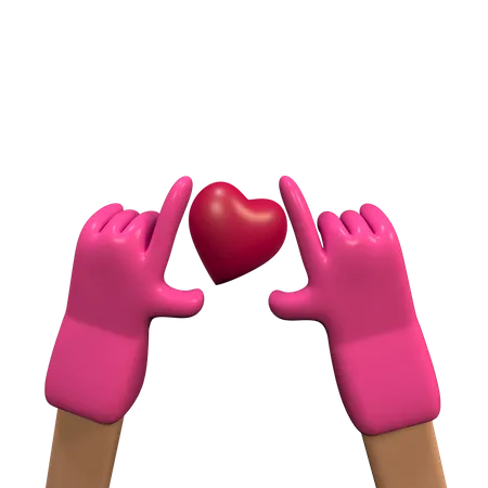 Hand holding a heart  3D Illustration