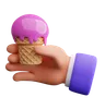 Hand holding a ice cream cone