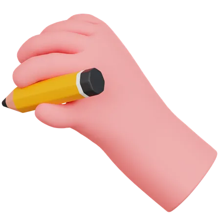 Hand Holding A Pencil  3D Icon