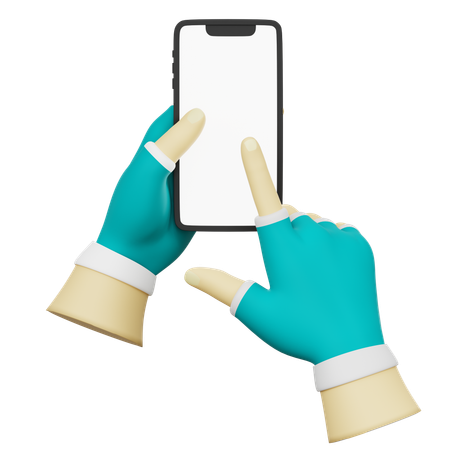 Hand Holding A Phone  3D Icon