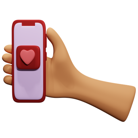 Hand Holding A Phone  3D Icon