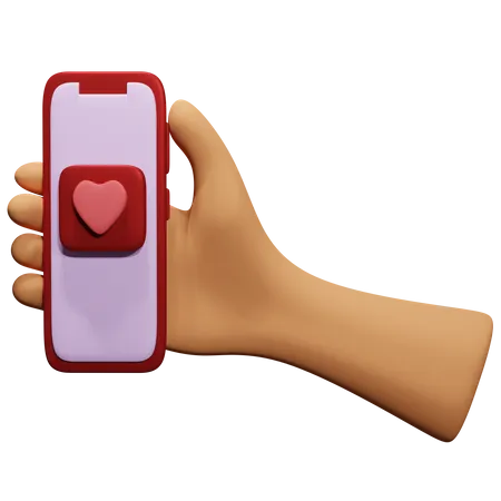 Hand Holding A Phone With Social Media Icon Download This Item Now 3D Icon