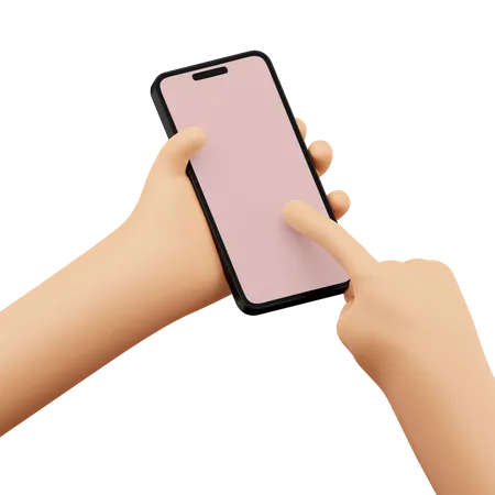 Hand holding a smartphone mockup  3D Icon